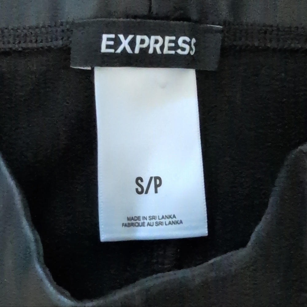 Express Women's High Waisted Faux Leather Black Leggings - Picture 5 of 7